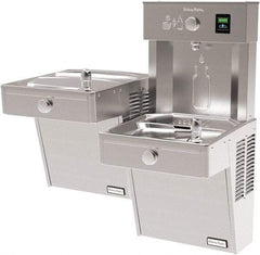 Halsey Taylor - 8 GPH Cooling Capacity Barrier Free Wall Mounted Water Cooler & Fountain - Bottle Filling, 20 to 105 psi, 0.20 hp, Stainless Steel - Apex Tool & Supply