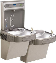 ELKAY - 8 GPH Cooling Capacity Barrier Free Wall Mounted Water Cooler & Fountain - Bottle Filling, 20 to 105 psi, 0.20 hp, Stainless Steel - Apex Tool & Supply