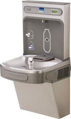 ELKAY - 8 GPH Cooling Capacity Barrier Free Wall Mounted Water Cooler & Fountain - Bottle Filling, 20 to 105 psi, 0.20 hp, Stainless Steel - Apex Tool & Supply