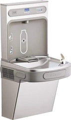 ELKAY - 8 GPH Cooling Capacity Barrier Free Wall Mounted Water Cooler & Fountain - Bottle Filling, 20 to 105 psi, 0.20 hp, Stainless Steel - Apex Tool & Supply