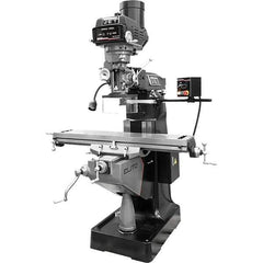 Jet - 9" Table Width x 49" Table Length, Variable Speed Pulley Control, 3 Phase Knee Milling Machine - R8 Spindle Taper, 3 hp - Apex Tool & Supply