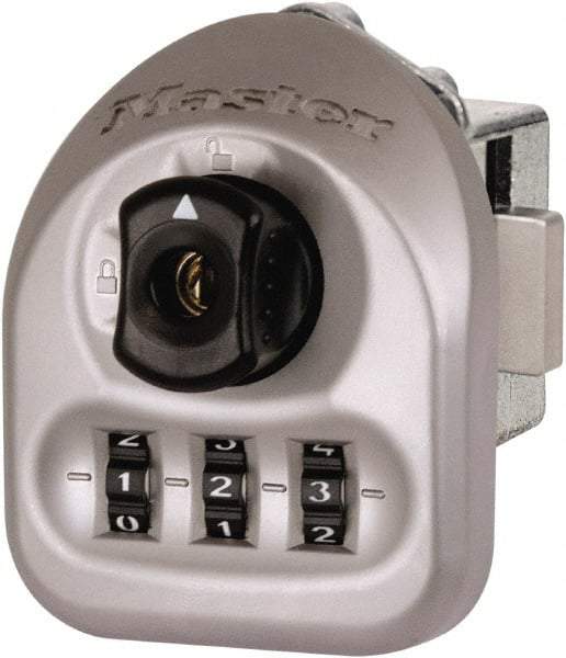 Master Lock - 0.030 to 0.125" Door Thickness, Zinc Finish, 3-Digit Combination Deadbolt - Left Handling, Key Override, Disc Cylinder - Apex Tool & Supply