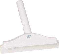 Vikan - 10" Rubber Blade Floor Squeegee - Double Edge, White, Plastic Holder - Apex Tool & Supply