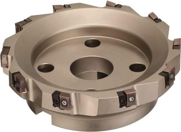 Sumitomo - 12 Inserts, 9.8425" Cut Diam, 2" Arbor Diam, 16mm Max Depth of Cut, Indexable Square-Shoulder Face Mill - 0° Lead Angle, 2.4803" High, LNMX17 Insert Compatibility, Series PWS - Apex Tool & Supply