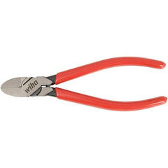 Wiha - 6-3/10" OAL, 18 AWG Capacity, Flush Flush Cutter - Vinyl Handle - Apex Tool & Supply