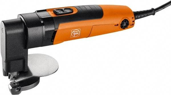 Fein - 120 Volt, Straight Handle, Handheld Electric Shear - 11 Gauge (Nonferrous Metals) & 12 Gauge (Steel) Cutting Capacity - Apex Tool & Supply