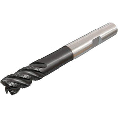 Iscar - 10mm Diam, Coarse Pitch, 15mm LOC, 4 Flute Solid Carbide 45° Corner Chamfer Roughing End Mill - TiAlN Finish, 80mm OAL, 10mm Shank Diam, Single End, Centercutting, 45° Helix - Apex Tool & Supply
