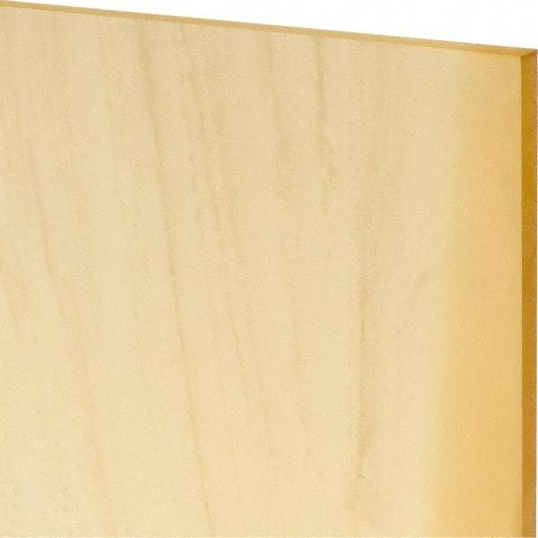 Made in USA - 1/8" Thick x 12" Wide x 1' Long, Polyurethane Sheet - Natural, 80A Hardness, ±0.010 Tolerance - Apex Tool & Supply