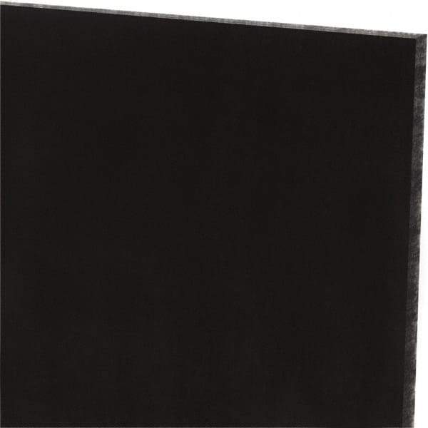 Made in USA - 1/8" Thick x 12" Wide x 1' Long, Polyurethane Sheet - Black, 60A Hardness, ±0.010 Tolerance - Apex Tool & Supply