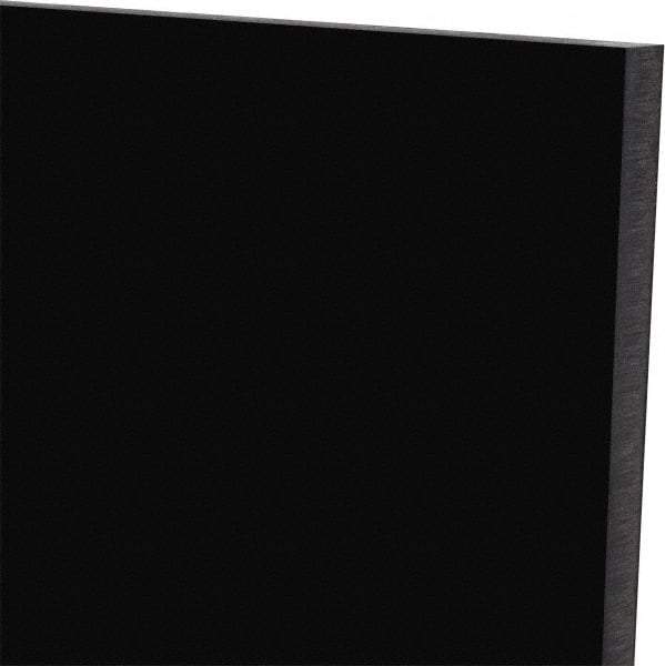Made in USA - 1/2" Thick x 24" Wide x 1' Long, Polyurethane Sheet - Black, 60A Hardness, ±0.025 Tolerance - Apex Tool & Supply