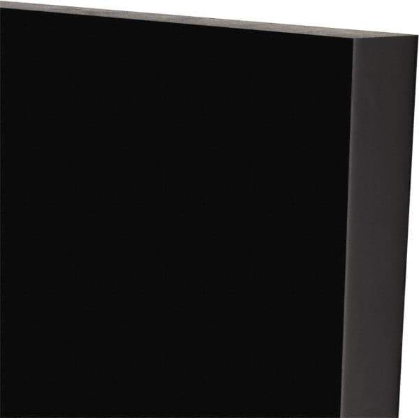 Made in USA - 1" Thick x 12" Wide x 1' Long, Polyurethane Sheet - Black, 60A Hardness, ±0.025 Tolerance - Apex Tool & Supply