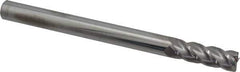 Accupro - 1/2", 4 Flute, Single End, Solid Carbide, 0.015" Corner Radius End Mill - 6" OAL, 40° Helix, Right Hand Flute, 1-1/2" LOC, Right Hand Cut - Apex Tool & Supply