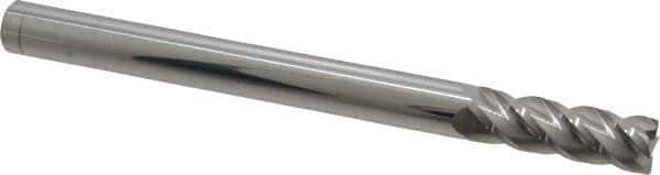 Accupro - 1/2", 4 Flute, Single End, Solid Carbide, 0.02" Corner Radius End Mill - 6" OAL, 40° Helix, Right Hand Flute, 1-1/2" LOC, Right Hand Cut - Apex Tool & Supply
