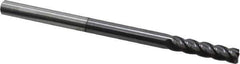 Accupro - 1/4", 4 Flute, Single End, Solid Carbide, 0.02" Corner Radius End Mill - 4" OAL, 40° Helix, Right Hand Flute, 1" LOC, Right Hand Cut - Apex Tool & Supply