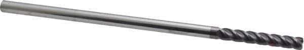Accupro - 1/4", 4 Flute, Single End, Solid Carbide, 0.03" Corner Radius End Mill - 6" OAL, 40° Helix, Right Hand Flute, 1-1/2" LOC, Right Hand Cut - Apex Tool & Supply