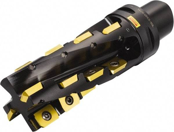 Sandvik Coromant - 2 Inserts, 3" Cut Diam, 3.1496" Arbor Diam, 6" Max Depth of Cut, Indexable Square-Shoulder Face Mill - 90° Lead Angle, 7-7/8" High, LDHT 19 04 00 & LEHT 18 04 16 Insert Compatibility, Series U-Max - Apex Tool & Supply