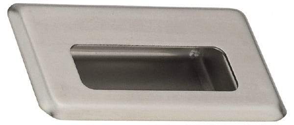 Sugatsune - 138mm Overall Width x 88mm Overall Height, 21mm Recess Depth, Satin Sheet Metal Recessed Pull with M4 Nut - 304 Stainless Steel, 62mm Recess Height, 96mm Recess Width, 110mm Center to Center, M4 Thread - Apex Tool & Supply
