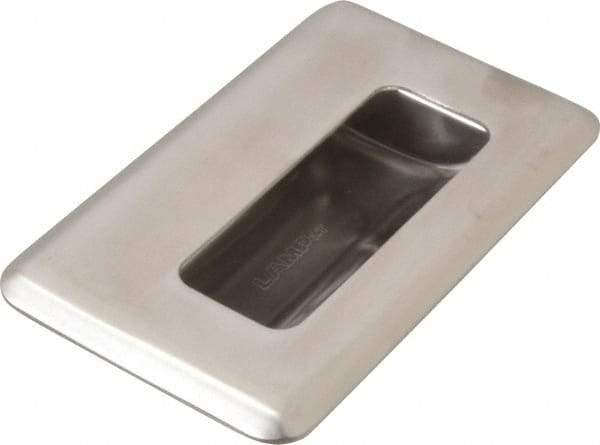 Sugatsune - 109.5mm Overall Width x 64mm Overall Height, 14.5mm Recess Depth, Satin Sheet Metal Recessed Pull with M4 Stud - 304 Stainless Steel, 40mm Recess Height, 67.5mm Recess Width, 88mm Center to Center, M4 Thread - Apex Tool & Supply