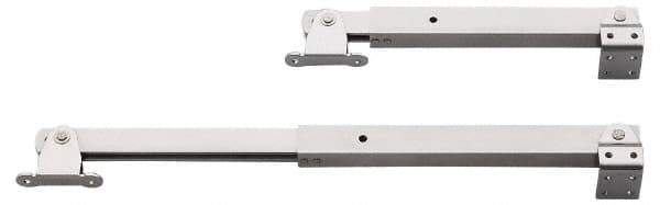 Sugatsune - 15-49/64" OAL x 1-25/32" Wide, 154 Lb Capacity, Heavy Duty Lid Stay - Only One Stay per Lid Required, 7/32" Mounting Hole Diam, 90° Max Opening, Satin 304 Stainless Steel - Apex Tool & Supply