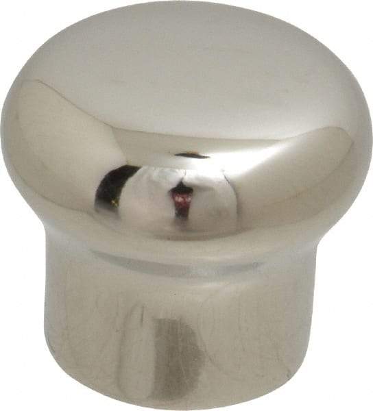 Sugatsune - 304 Stainless Steel Round Drawer or Lid Knob - 45/64" Base Diam, 63/64" Diam, 7/8" High, M4x0.7 - Apex Tool & Supply