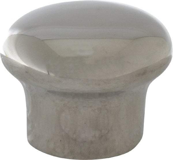 Sugatsune - 304 Stainless Steel Round Drawer or Lid Knob - 25/32" Base Diam, 1-3/16" Diam, 29/32" High, M4x0.7 - Apex Tool & Supply