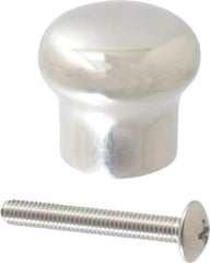 Sugatsune - 304 Stainless Steel Round Drawer or Lid Knob - 63/64" Base Diam, 1-1/2" Diam, 1-1/16" High, M5x0.8 - Apex Tool & Supply