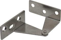 Sugatsune - 1-11/32" Long x 1-37/64" Wide x 1-1/2" Thick, Plain 430 Stainless Steel, Right Hand Overlay Door Pivot Hinge - 3" Pin Diam, 6 Holes, 1 Knuckle, 3.9 Lb Capacity, 18" Leaf Height - Apex Tool & Supply