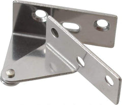 Sugatsune - 1-7/64" Long x 1-37/64" Wide x 1-1/2" Thick, Plain 430 Stainless Steel, Left Hand Overlay Door Pivot Hinge - 3" Pin Diam, 6 Holes, 1 Knuckle, 3.9 Lb Capacity, 18" Leaf Height - Apex Tool & Supply