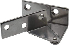 Sugatsune - 1-7/64" Long x 1-37/64" Wide x 1-1/2" Thick, Plain 430 Stainless Steel, Right Hand Overlay Door Pivot Hinge - 3" Pin Diam, 6 Holes, 1 Knuckle, 3.9 Lb Capacity, 18" Leaf Height - Apex Tool & Supply