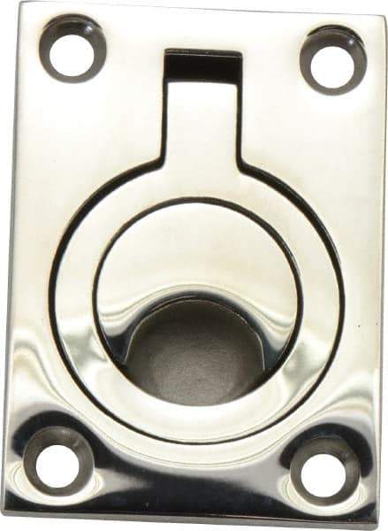 Sugatsune - Polished Finish 316 Stainless Steel Trap Door Ring - 23/64" Mortise Depth, 2-15/32" High x 1-47/64" Wide - Apex Tool & Supply