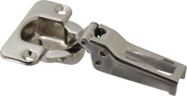 Sugatsune - 57mm Long x 55mm Wide x 38mm Thick, Concealed Overlay Hinge - 304 Stainless Steel, Polished Finish - Apex Tool & Supply