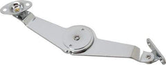 Sugatsune - 5-27/64" OAL x 1-7/64" Wide, 7 Lb Capacity, Lid Stay with Catch - Left Side, 9/64" Mounting Hole Diam, 90° Max Opening, Chrome Finished Steel, Brass & Nylon - Apex Tool & Supply