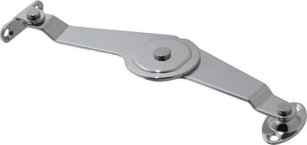 Sugatsune - 5-27/64" OAL x 1-7/64" Wide, 7 Lb Capacity, Lid Stay with Catch - Right Side, 9/64" Mounting Hole Diam, 90° Max Opening, Chrome Finished Steel, Brass & Nylon - Apex Tool & Supply