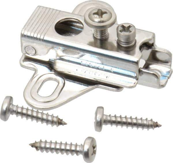 Sugatsune - 41.5mm Long x 48mm Wide x 18mm Thick, Hinge Mounting Plate - 304 Stainless Steel, Polished Finish - Apex Tool & Supply
