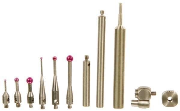 SPI - 11 Piece, CMM Stylus Kit - Include 2 Stylus Extensions, 6 Ruby Ball Stylus, 8mm Swivel, Cross Head, Custom Fit Case, Stylus Wrench - Apex Tool & Supply