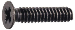Made in USA - #4-40 UNC, 5/8" OAL Phillips Drive Machine Screw - Flat Head, Grade 300 Stainless Steel, Black Oxide Finish, Without Washer - Apex Tool & Supply