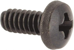 Made in USA - #4-40 UNC, 1/4" Length Under Head Phillips Drive Machine Screw - Pan Head, Grade 300 Stainless Steel, Black Oxide Finish, Without Washer - Apex Tool & Supply