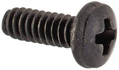 Made in USA - #4-40 UNC, 5/16" Length Under Head Phillips Drive Machine Screw - Pan Head, Grade 300 Stainless Steel, Black Oxide Finish, Without Washer - Apex Tool & Supply