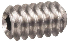 Made in USA - 1/4-28 UNF, 5/16" OAL, Cup Point Set Screw - Grade 303 Stainless Steel, 1/8" Key - Apex Tool & Supply