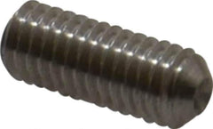 Made in USA - #10-32 UNF, 1/2" OAL, Cup Point Set Screw - Grade 303 Stainless Steel, 3/32" Key - Apex Tool & Supply