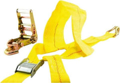 Erickson Manufacturing - 14' Long x 2" Wide, 10,000 Lb Basket Capacity, Polyester & Steel Web Sling - Yellow - Apex Tool & Supply