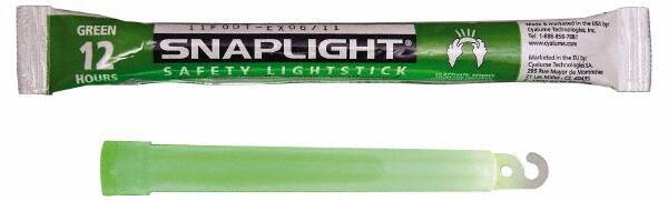 Cyalume - 10 Piece Green Chemical Lightstick - 6 Inch Long, 12 Hours Illumination Time, Nonflammable, Nontoxic and Waterproof, Snap and Shake Activation Method - Apex Tool & Supply