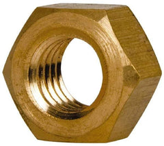 Value Collection - 7/16-14 UNC Brass Right Hand Hex Nut - 11/16" Across Flats, 3/8" High, Brass Finish - Apex Tool & Supply
