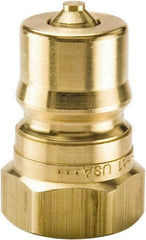 Parker - 1/4 NPTF Brass Hydraulic Hose Female Pipe Thread Nipple - 1,000 psi, 3 GPM - Apex Tool & Supply