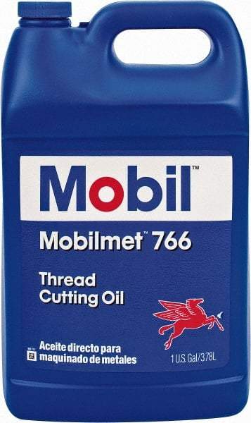 Mobil - Mobilmet 766, 1 Gal Bottle Cutting Fluid - Straight Oil, For Automatic Lathe Operations, Broaching, Gear Shaving, Milling, Parting-Off, Planing, Shaping, Tapping, Threading - Apex Tool & Supply