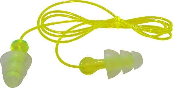 3M - Reusable, Corded, 26 dB, Flange Earplugs - Translucent, 100 Pairs - Apex Tool & Supply