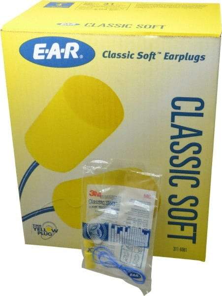 3M - Disposable, Corded, 31 dB, Barrel Earplugs - Yellow, 200 Pairs - Apex Tool & Supply