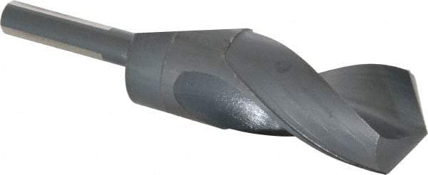 Chicago-Latrobe - 1-7/16" Drill, 118° Point, High Speed Steel Silver Deming & Reduced Shank Drill Bit - Oxide Finish, 6" OAL, Flats on Shank, 3-1/8" Flute Length, Right Hand Cut, Standard Point, Spiral Flute, Regular Spiral - Apex Tool & Supply