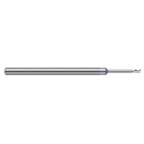 Variable Helix End Mills for Aluminum Alloys - 0.1250″ (1/8″) Cutter Diameter × 0.1870″ (3/16″) Length of Cut × 1.0000″ (1″) Reach Carbide Square End Mill for Aluminum Alloys, 3 Flutes, TiB2 Coated