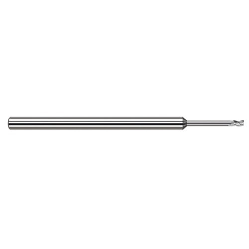 Variable Helix End Mills for Aluminum Alloys - 0.0930″ (3/32″) Cutter Diameter × 0.1400″ (9/64″) Length of Cut × 0.2790″ Reach Carbide Square End Mill for Aluminum Alloys, 3 Flutes